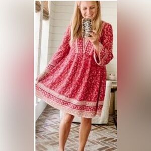 Anthropologie Isabel Embroidered Tunic Dress S